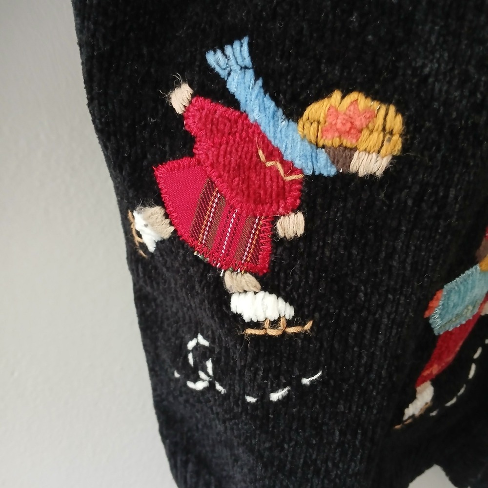 Alfred Dunner Vintage Size Large Knit Full Zip Sweater Snowflakes Embroidered - Picture 7 of 14